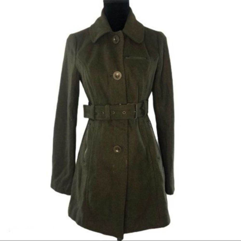 Anthropologie Tulle Women's Olive Green Coat - Picture 2 of 7